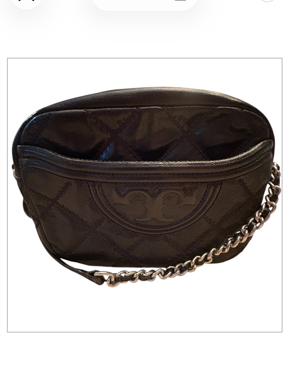 TORY BURCH Kira Black Quilted Leather Shoulder/Crossbody Bag